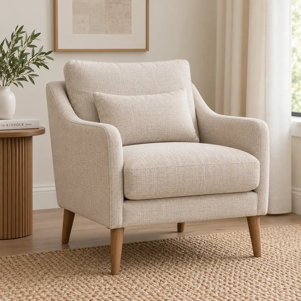 Linen Accent Armchair
